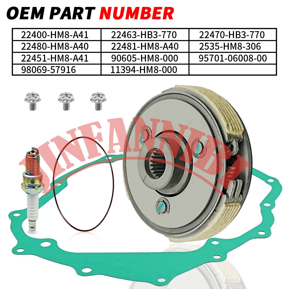 Wet Clutch Assembly Kit & Cover Gasket for Honda Sportrax 250 TRX250EX 2001-2008