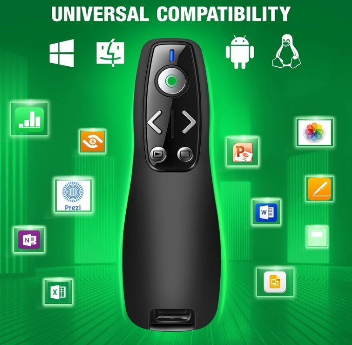 USB Empfanger Presentation Clicker Wireless Presenter Remote for PowerPoint, Pow
