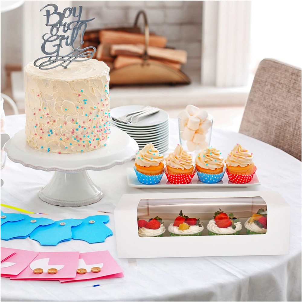 12 x 4 x 3.5 Roll Cake Boxes Loaf Cookie White Bakery Boxes