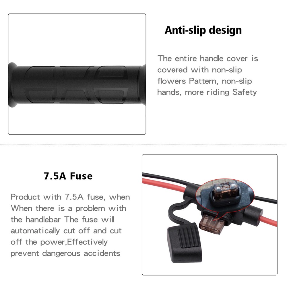 Three-speed Intelligent Temperature-adjusting Electric Heating Handlebar Kit
