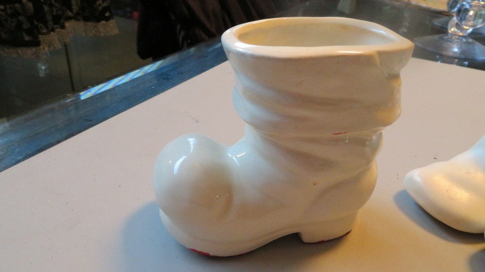4 Ceramic Shoe Shaped Planters