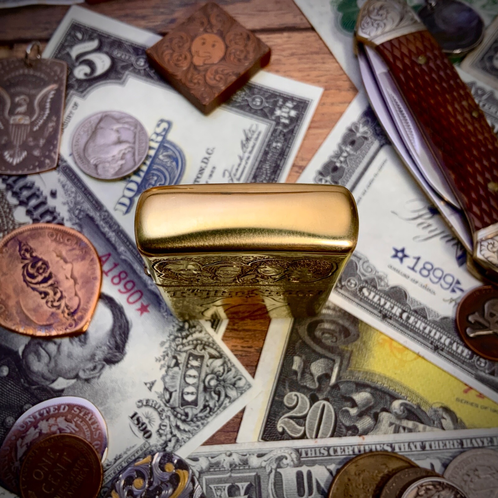 Zippo “Rolling Stones” Themed Engraved Brass Armor Lighter Limited Edition of 50