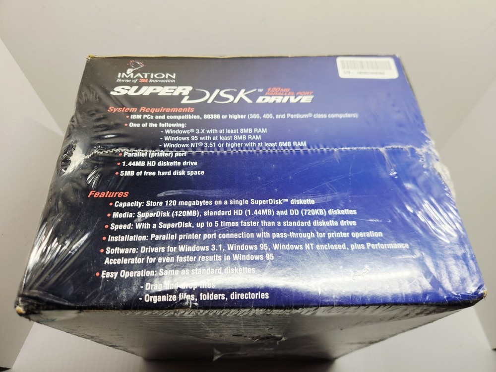 Imation Super Disk™ 120MB Drive Parallel Port for Windows New Sealed