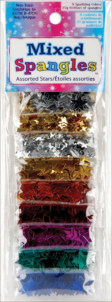 Sulyn Mixed Spangles 3g 9/Pkg-Assorted Stars - 6 Pack