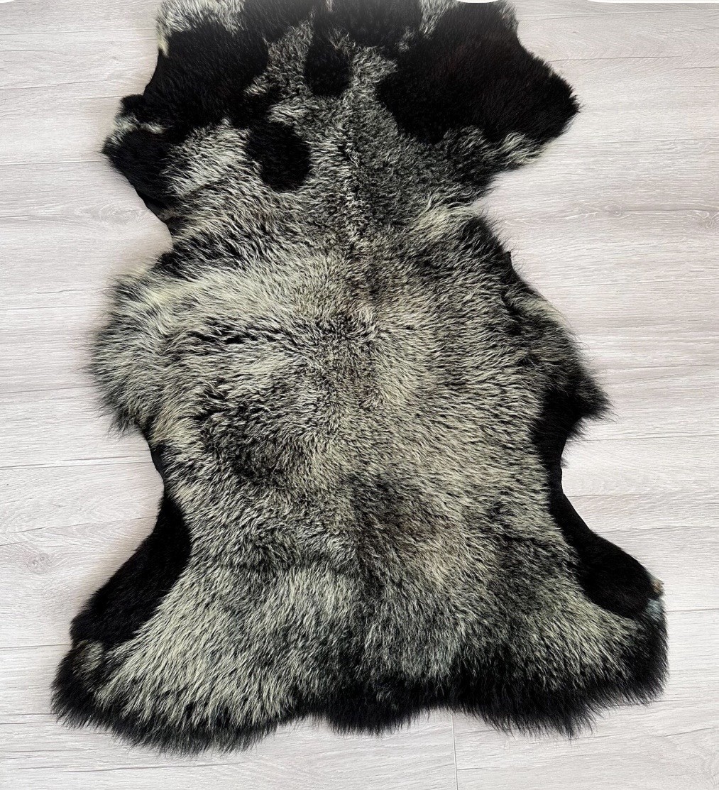 Set Of 3,%100 Toscana Sheepskin Rug,Sheepskin Pelt,color,black,bej