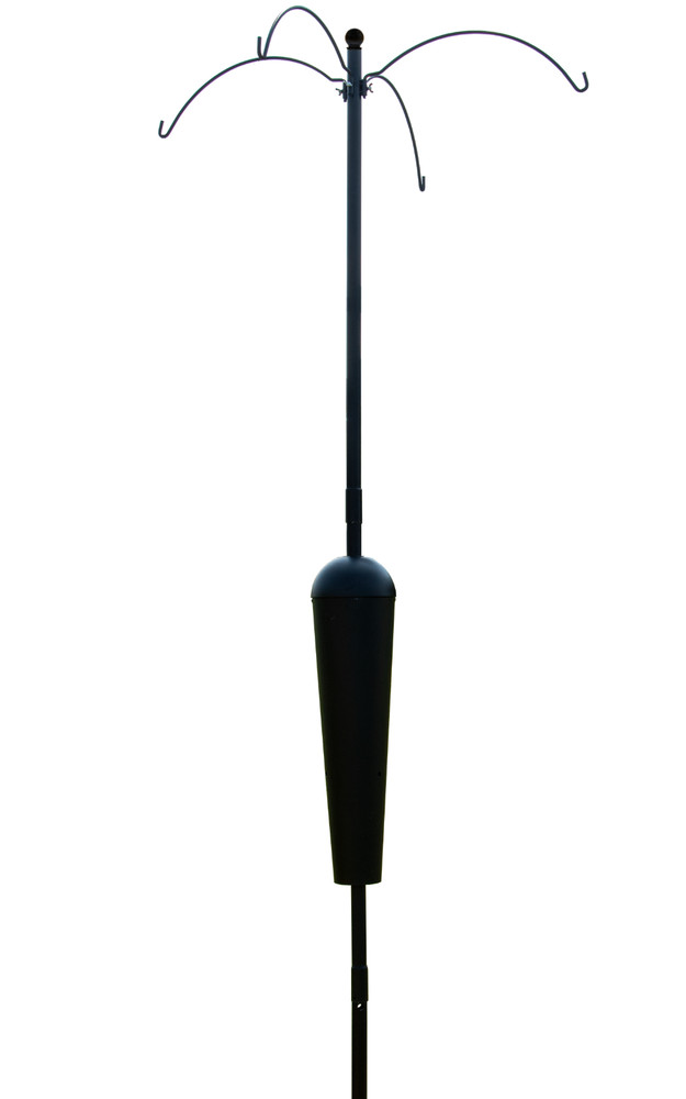 Squirrel Stopper Sequoia Squirrel Proof Bird Feeder Pole System with 4 Hanging