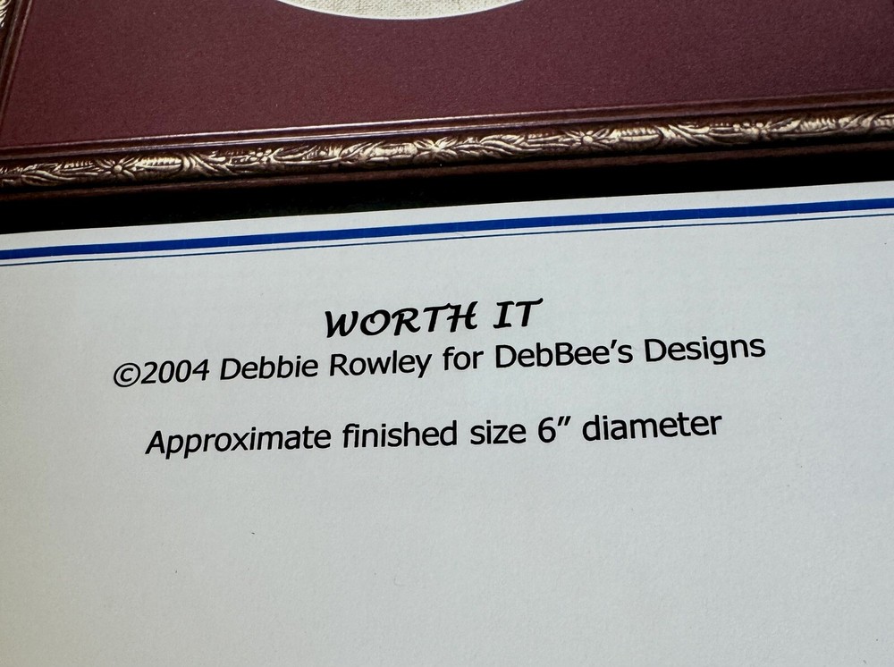 DebBees Designs Needlepoint Pattern Religious Worth It 2004 6” Floss Chart Kit