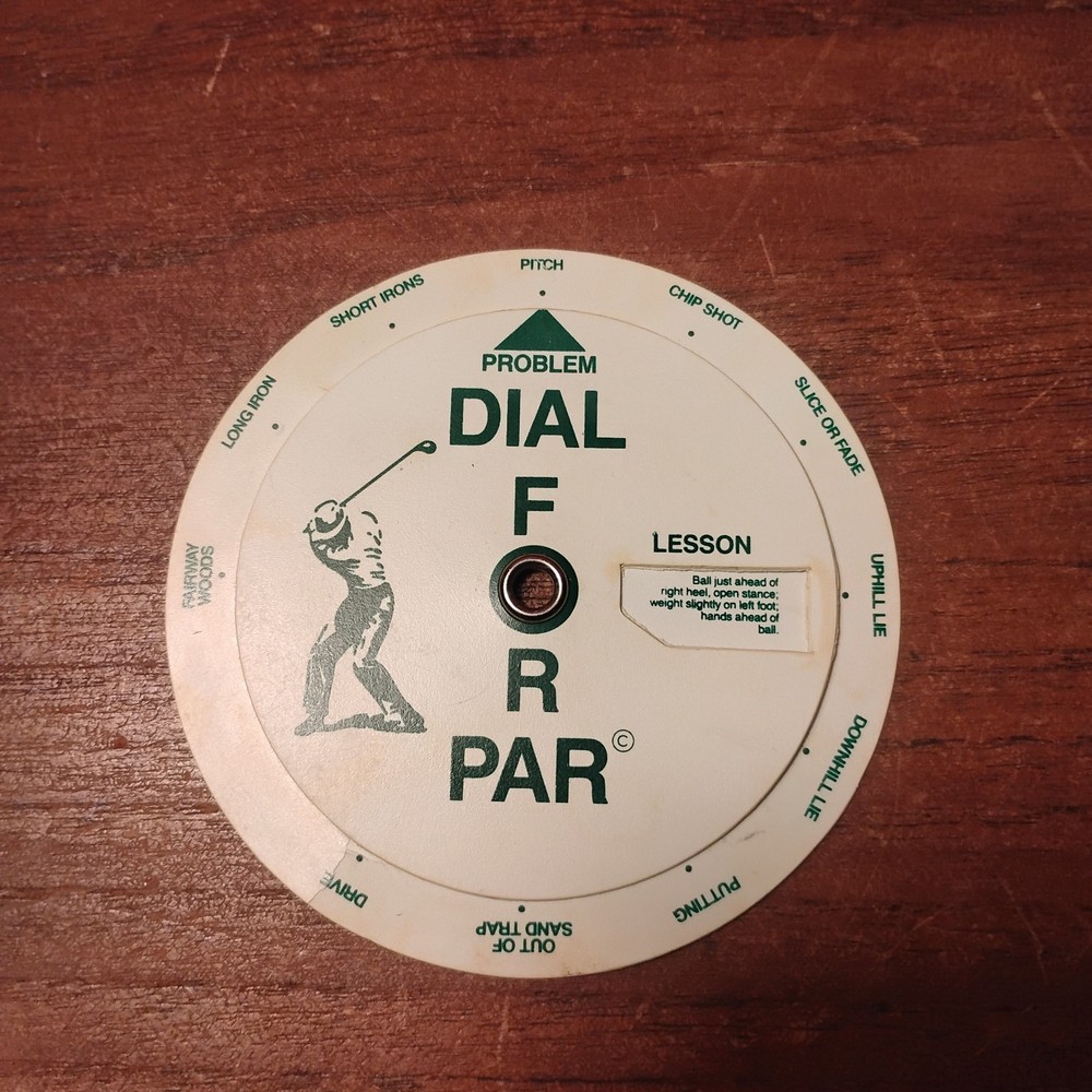 Vintage Dial For Par Golf Problem Solver Wheel