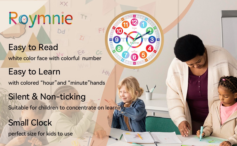Wall Clo for Kids Learning - Teaching Time Wall Clos Battery Operated