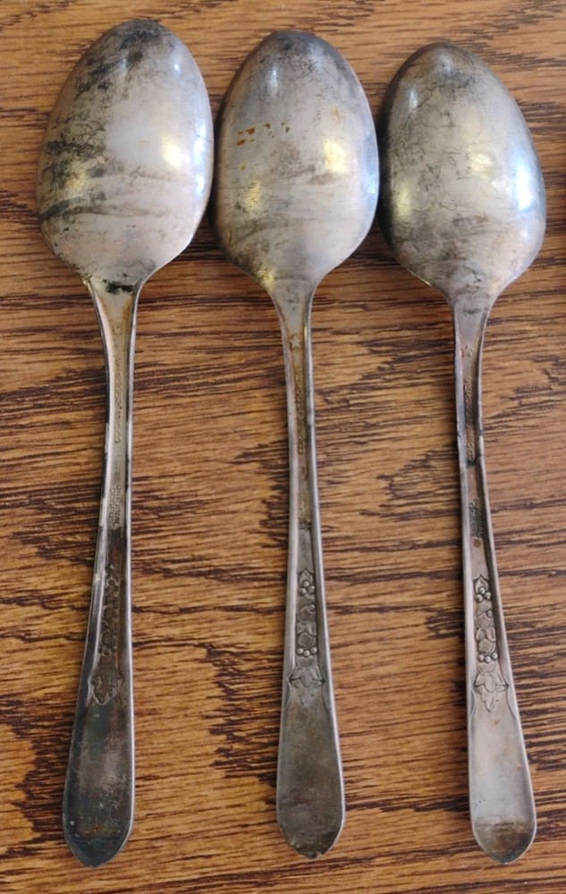 6-WM Rogers Silverplate Flatware Original Roger’s Spoons