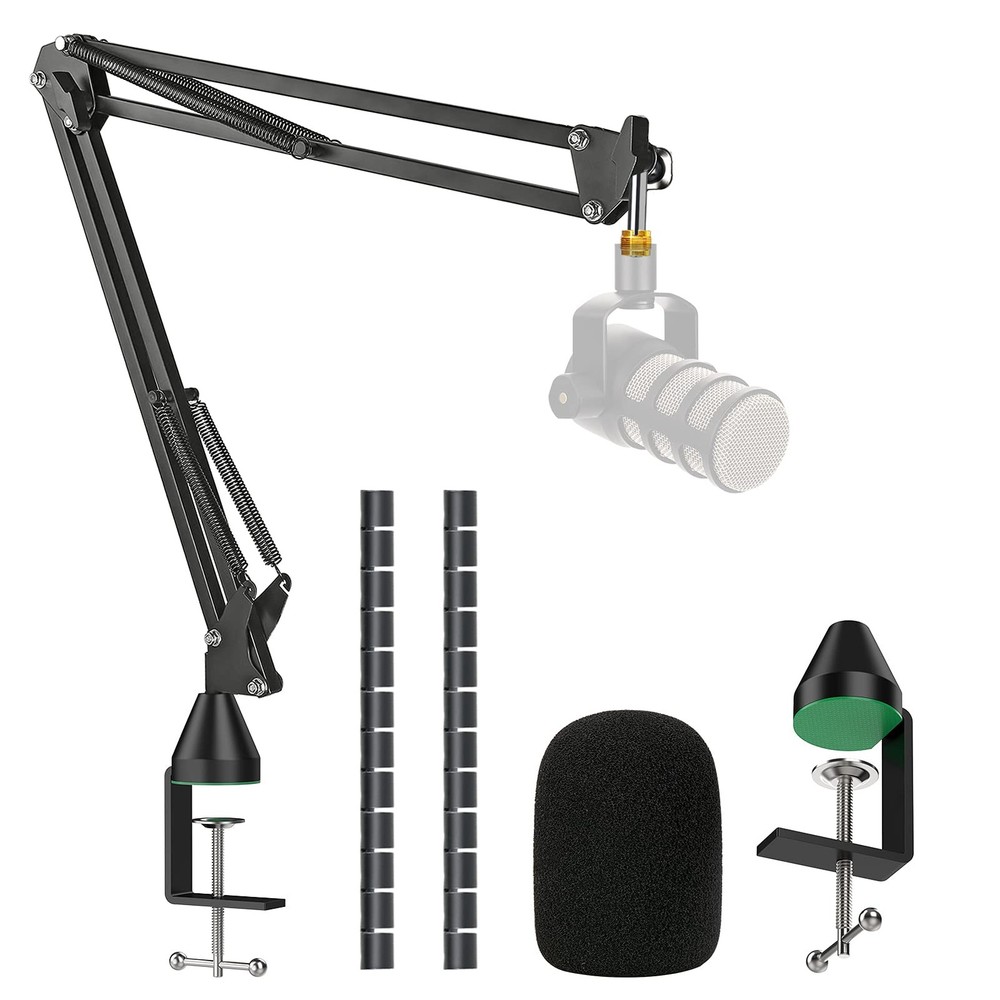 Podmic Stand with Pop Filter & Foam Windscreen - Microphone Boom Arm