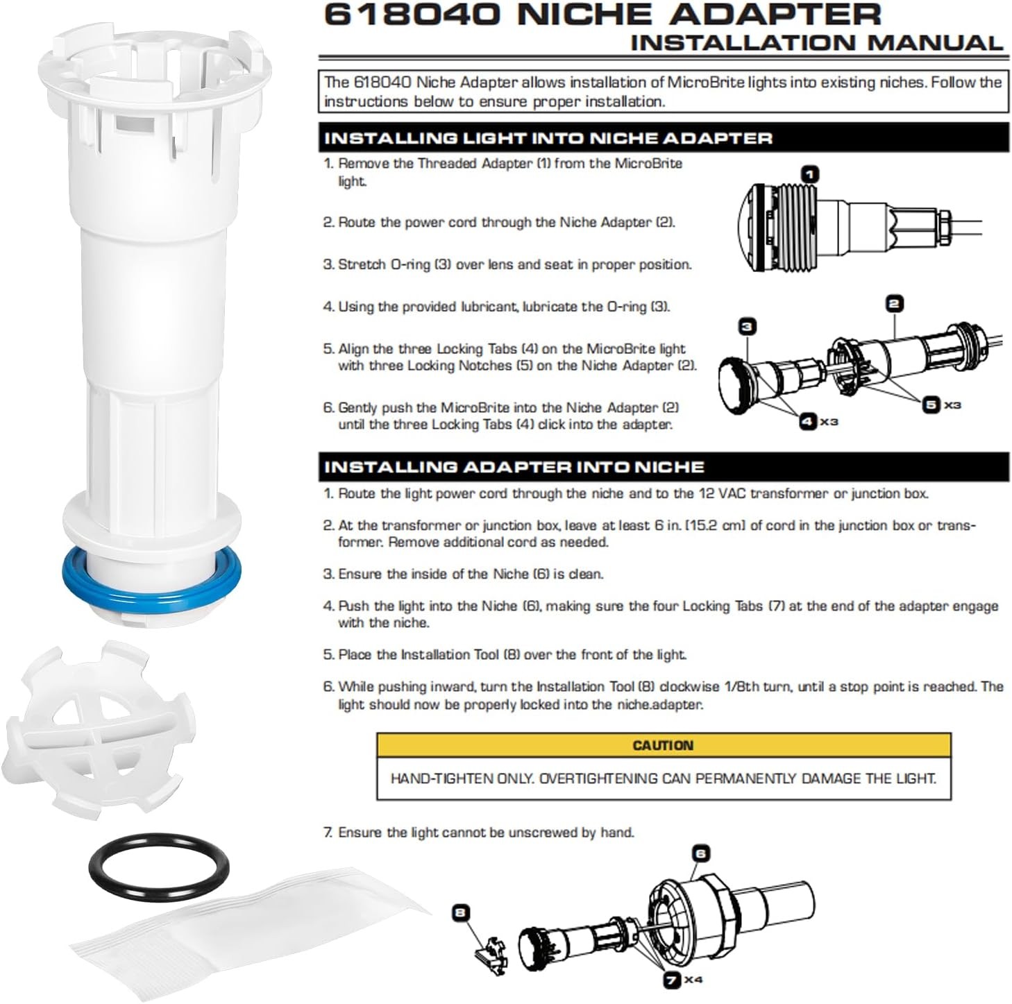 for Pentair 618040 MicroBrite Adapter for GloBrite Niche ColorVision Bubbler