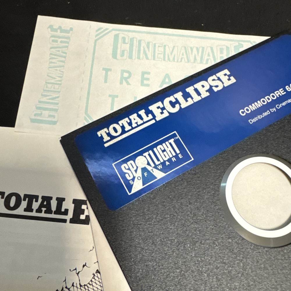 Spotlight Software Total Eclipse for Commodore 64/128 Used 1988 - Original Box