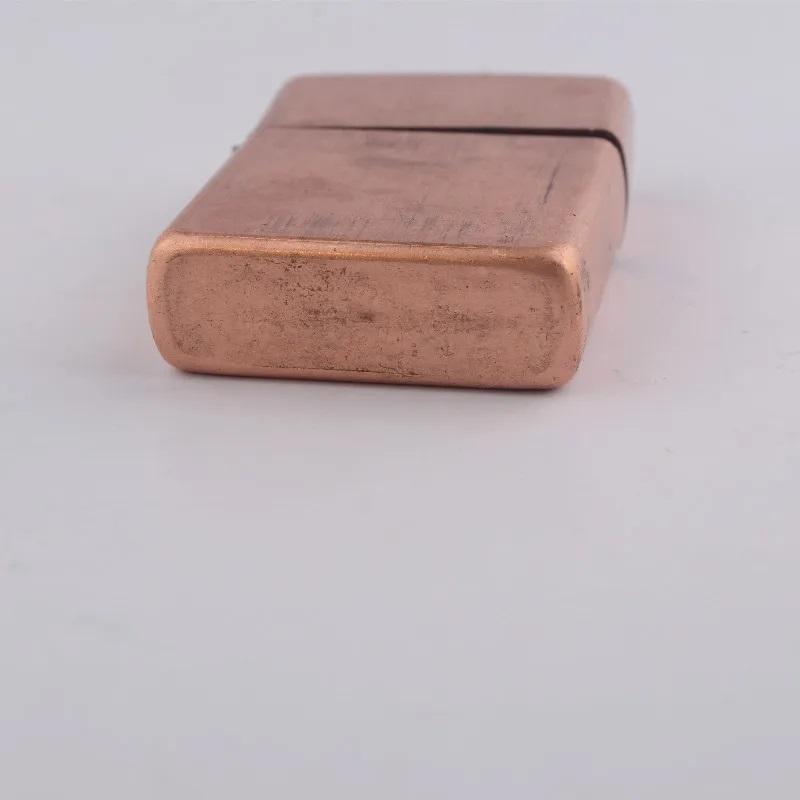 Copper Lighter Shell for Zippo – Thickened Flat Head Case, White Copper Hinge