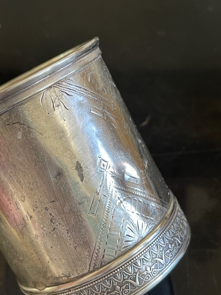 Antique Gorham Sterling Silver Engraved Cup Mug 135 Grams