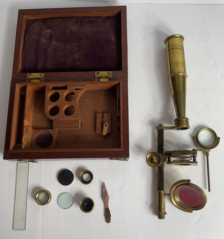 Unsigned Gould/Cary Type compound and simple microscope