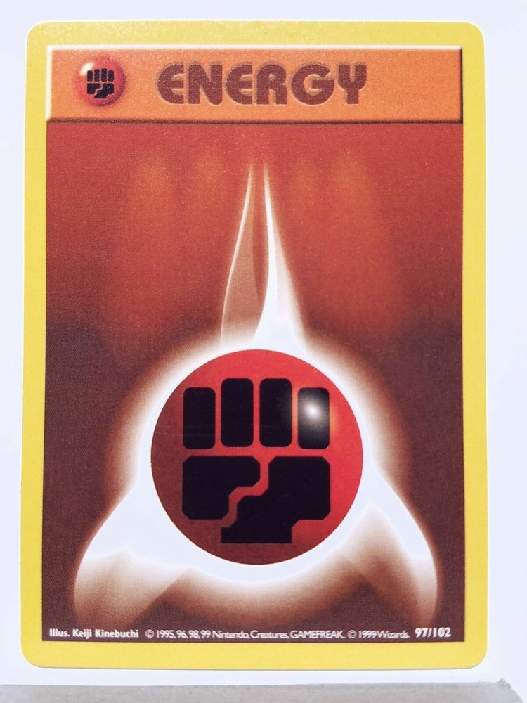 Pokemon Card Fighting Energy 97/102 Shadowless Base Set PACK FRESH NM