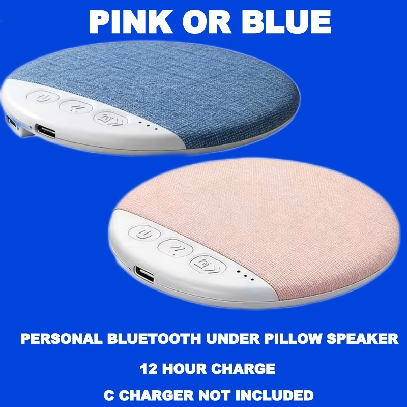 NEW IN BOX PERSONAL BLUETOOTH UNDER PILLOW SPEAKER PINK OR BLUE BONE CONDUCTION