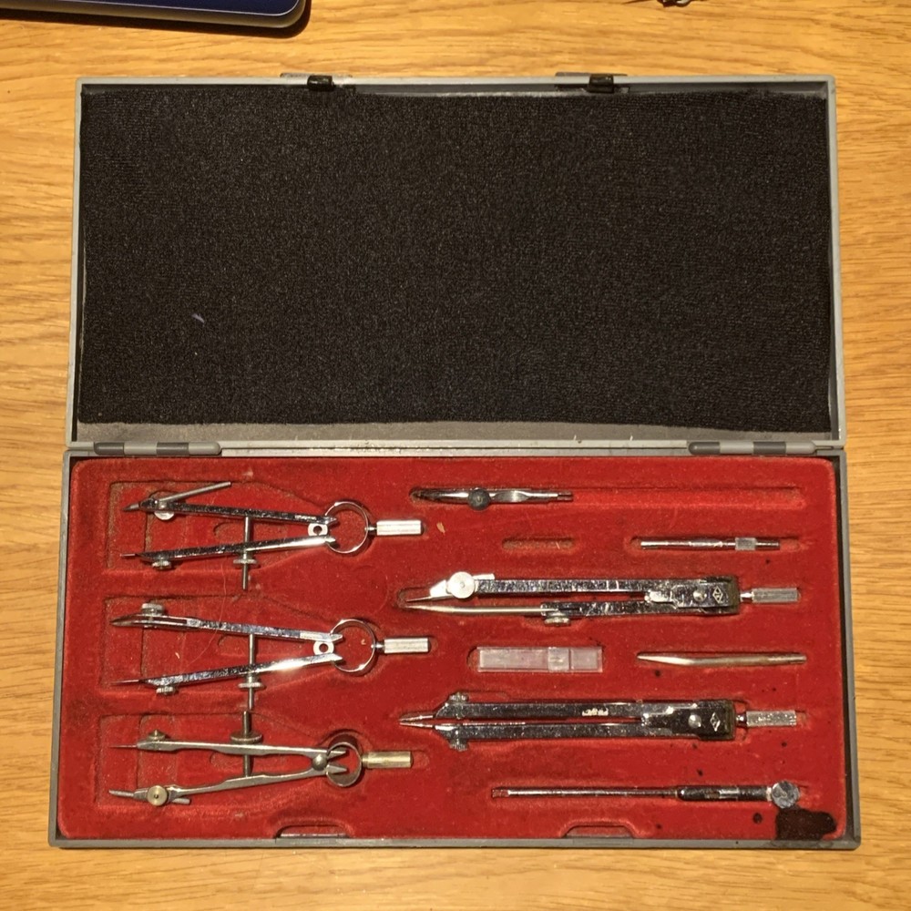 Jakar S100 Drawing Instruments Compass Divider Set Czechoslovakia - Incomplete