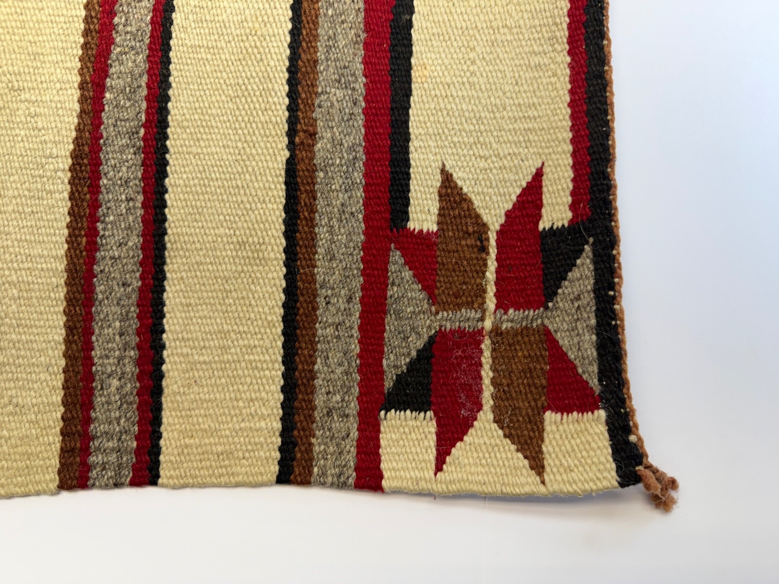 ATQ Navajo Rug Native American Indian Valero Star Saddle Blanket Weaving 30x30