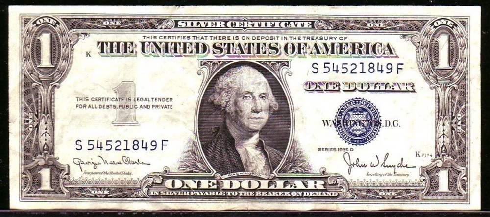 Pair of 2 Consecutive 1935D $1 SC Notes With Major Reverse Misalignment Errors