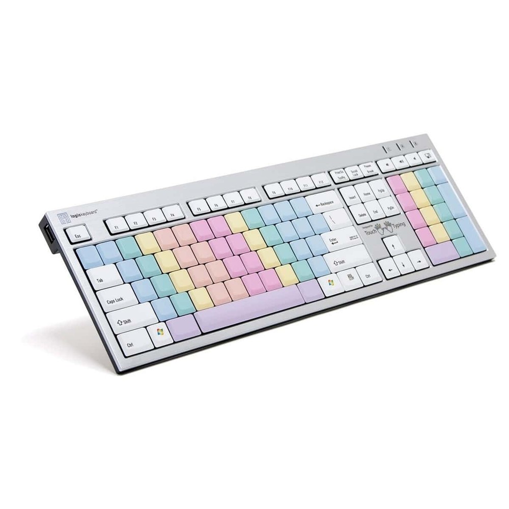 Logickeyboard Blank Touch Typing Slim Line PC Keyboard Blind Touch Type