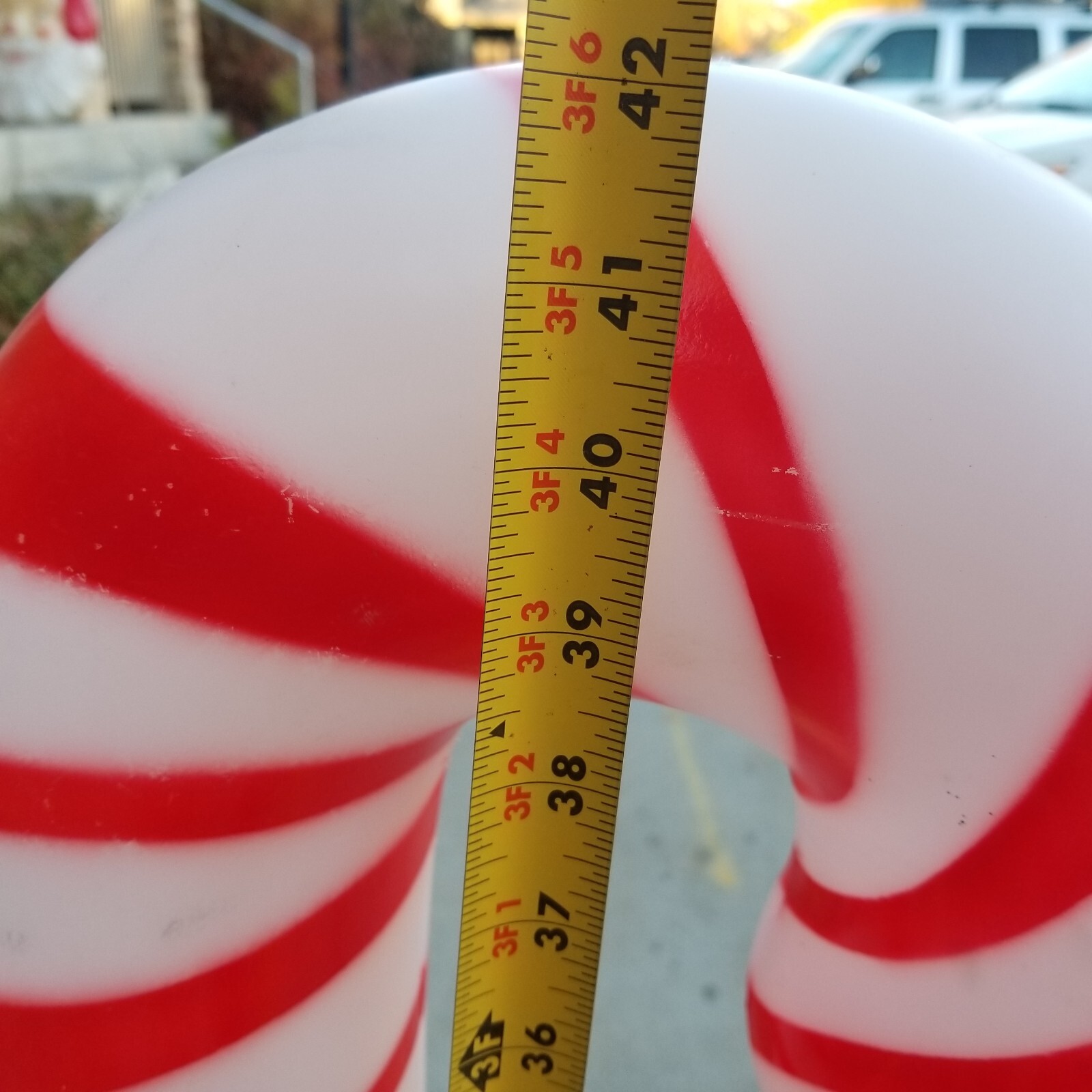 42" Light Up Lighted Gemmy candy cane blow mold Christmas decor Vtg Peppermint