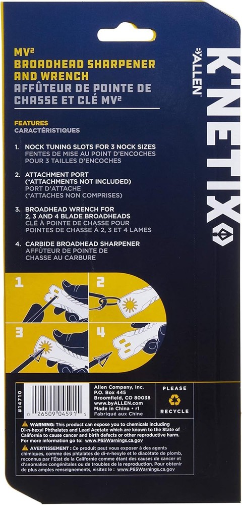 K’Netix MV² Broadhead Wrench & Sharpener, Gray & Olive