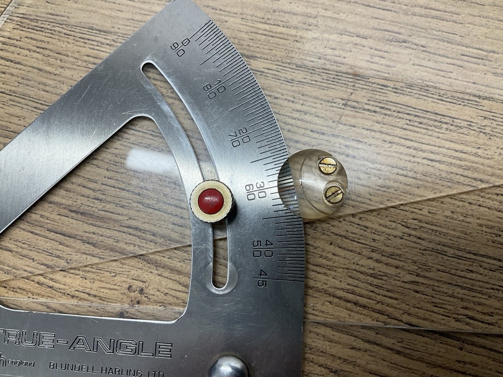 BLUNDELL HARLING TRUE-ANGLE ADJUSTABLE SET SQUARE TECH ARCHITECT BUILDER TOOL