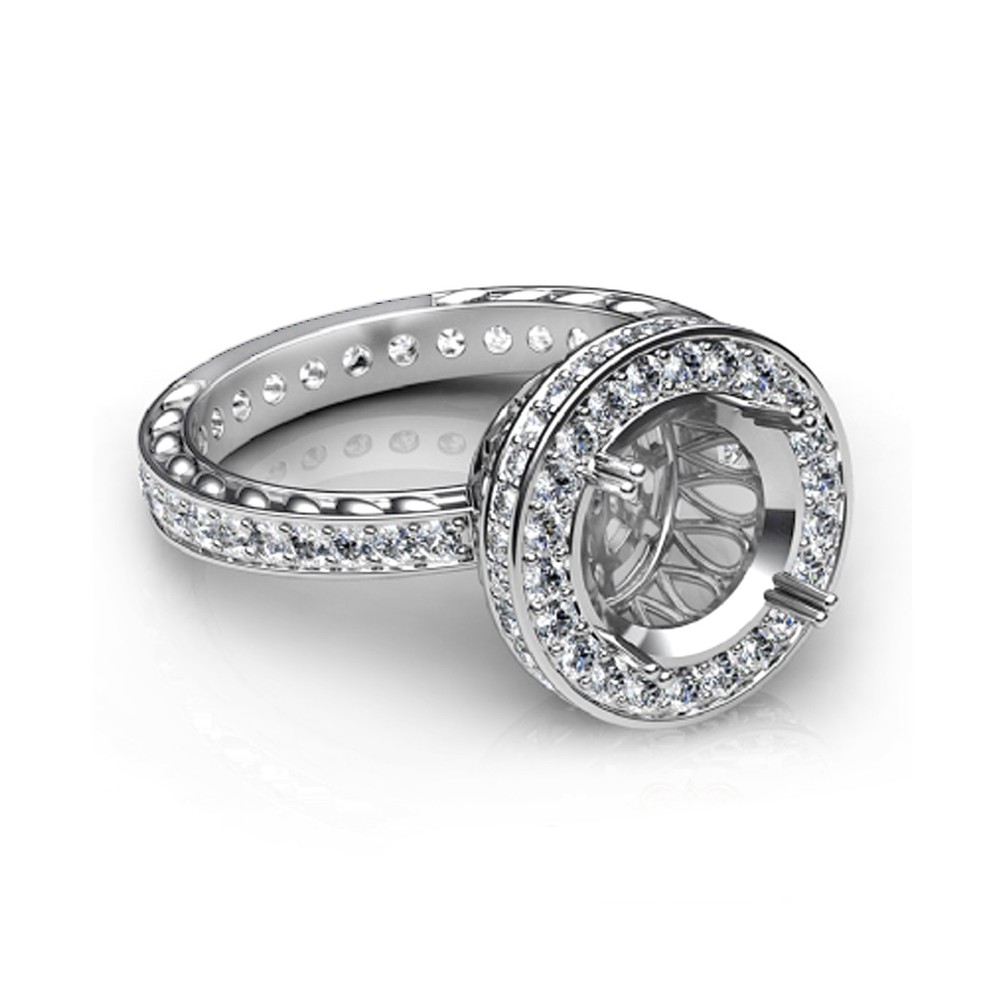 Semi Mount Ring Setting Round 9mm  925 Sterling Silver