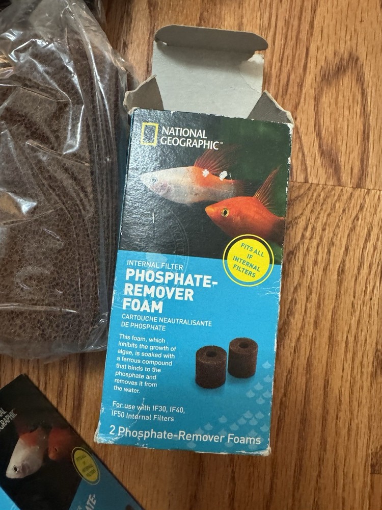 8 Pack National Geographic Internal Filter, Phosphate-Remover Foam