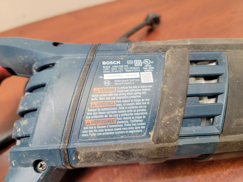 Bosch RS325 12-Amp Corded 1" Variable Speed Compact Reciprocating Saw