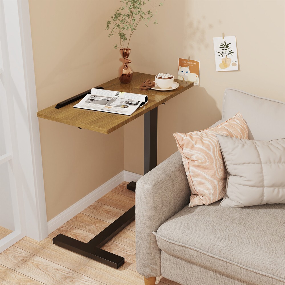 Rolling Overbed Table Adjustable Angle and Height Hospital Laptop Table Desk