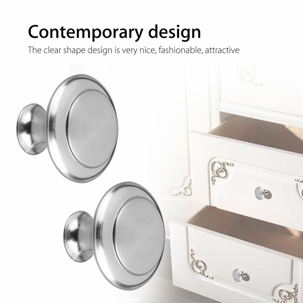 Stainless Steel Bathroom Kitchen Cabinet Door Handles Drawer Pulls Knobs