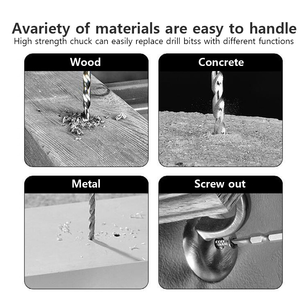 36Volt Drill 2 Speed Electric Cordless Drill / Driver with Bits Set 2 Battery A9