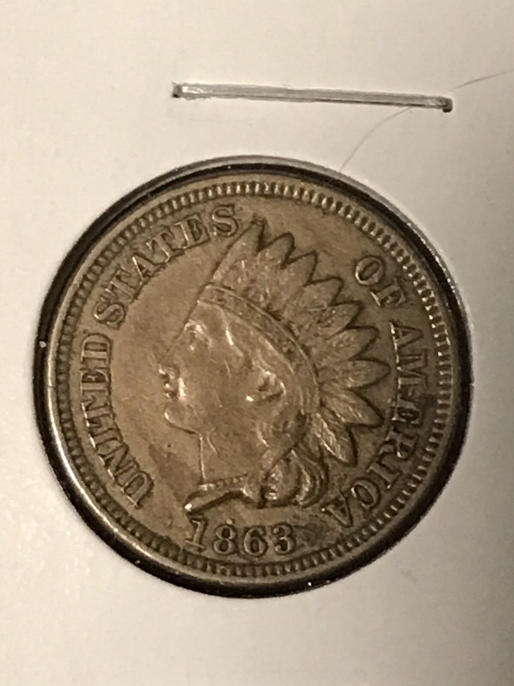 1863 Indian Head Cent Copper Nickel XF