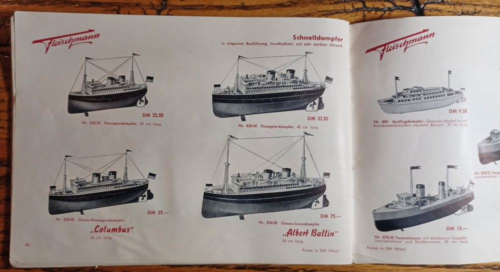 1954 Fleischmann HO Model Railroad Catalog - German Language
