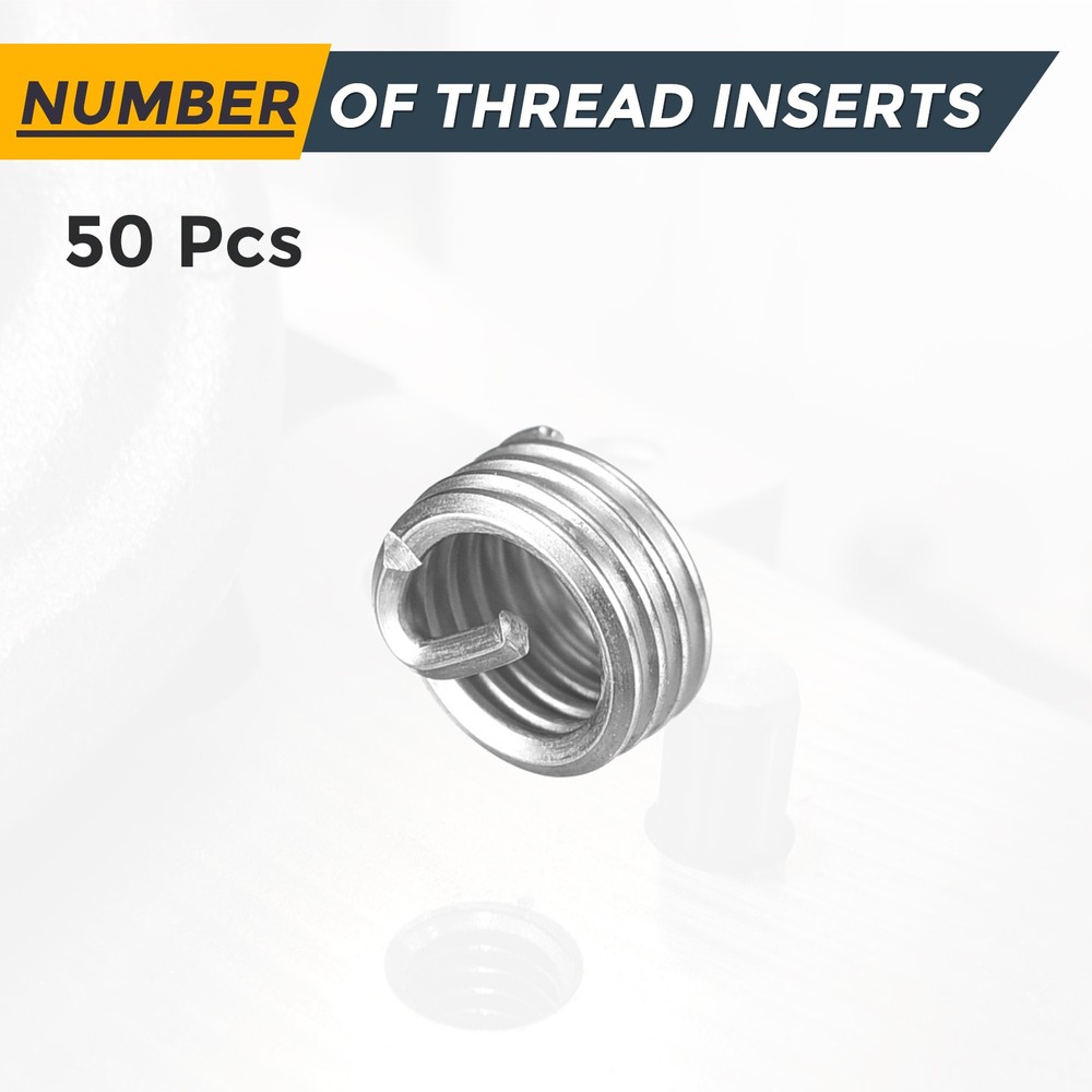 50pcs Wire Thread Inserts M4 x 0.7 x 1D Metric Helical Threaded Sleeve