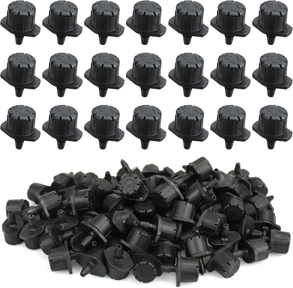 100Pcs Drip Irrigation Emitters,Adjustable Drippers Black-100pcs