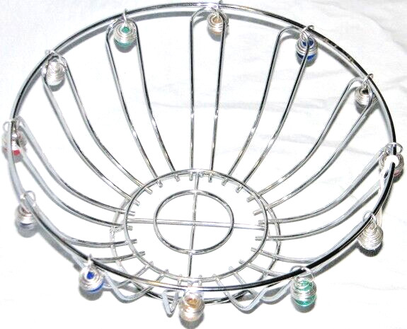 Wire Basket with Metal Marble Dangles