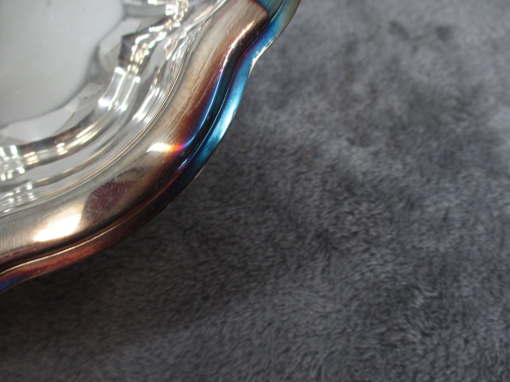 Oneida Chippendale Dish Vegetable Bowl Set Silver Plated 7.5" Diameter 2 Piece