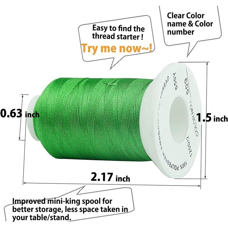 80 Polyester Embroidery Thread Spools W/ Storage Box No Fade Durable No Breakage