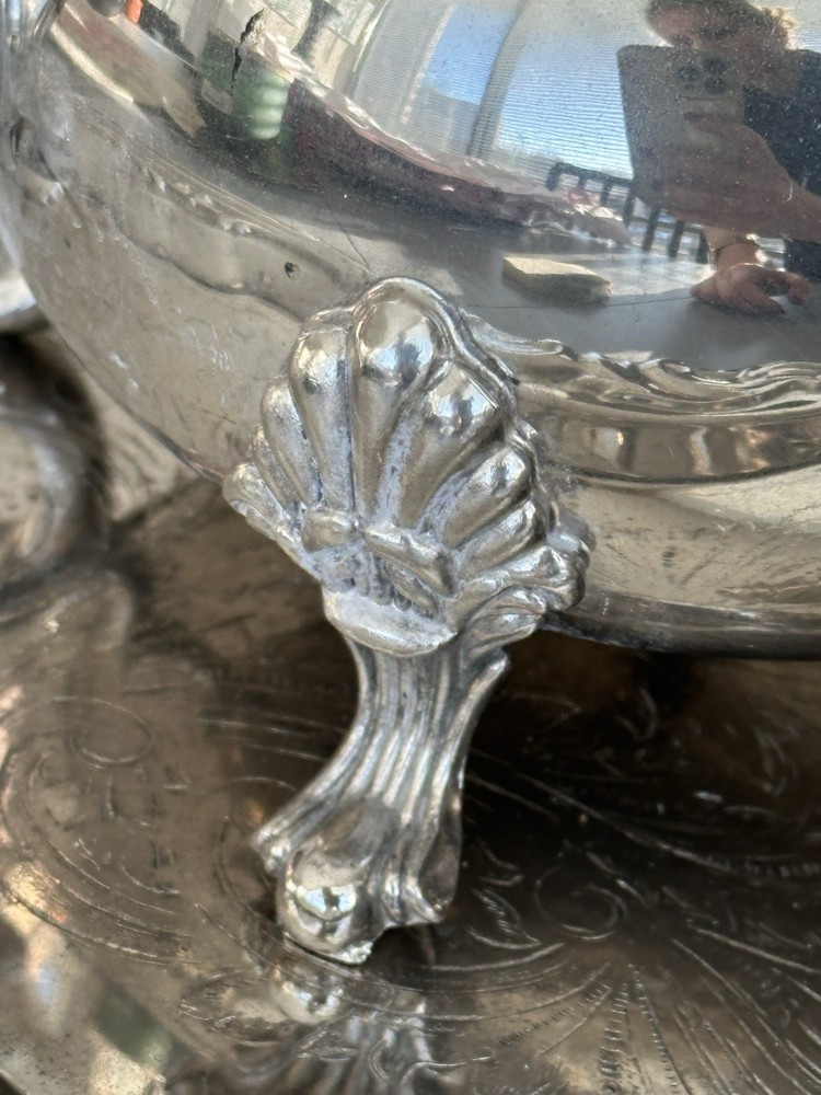 Antique Silverplate Tea & Coffee Set on Tray