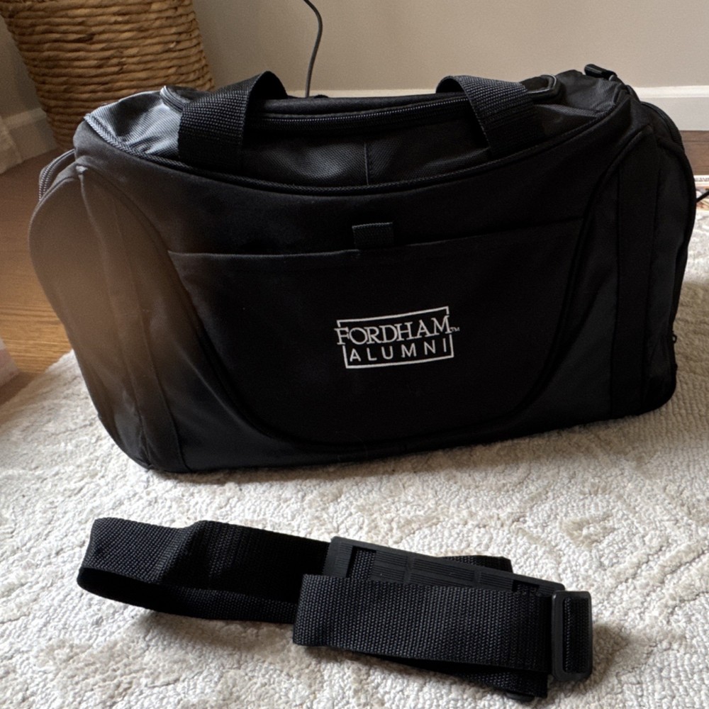 Fordham Alumni Black Medium Grip Gym Bag Polyester 3 Pockets Adjustable Strap
