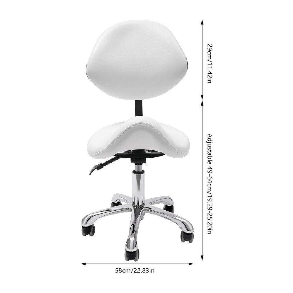 Ergonomic Saddle Stool with Adjustable Backrest for Comfort and Mobility