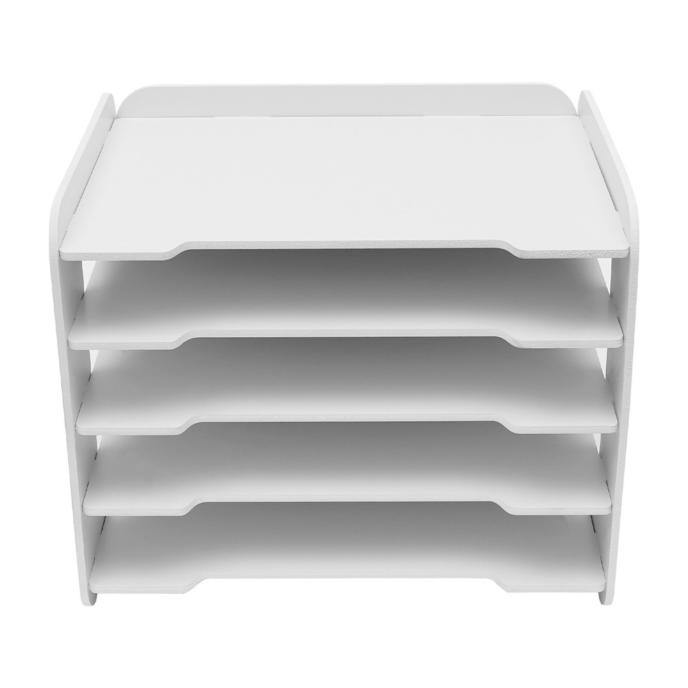 5-Tier Stackable Letter Tray Office Desk File Trays Paper Document Organizer US