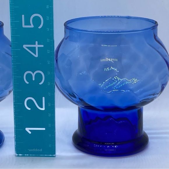 2 Cobalt Blue Glass Vases Some Bubbles