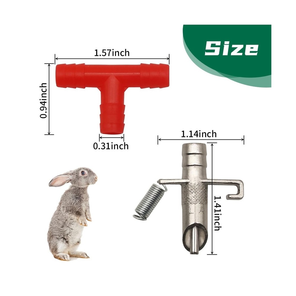 Automatic Rabbit Waterer Drinker Feeder 30sets for Poultry Rats Gui... Fast Ship