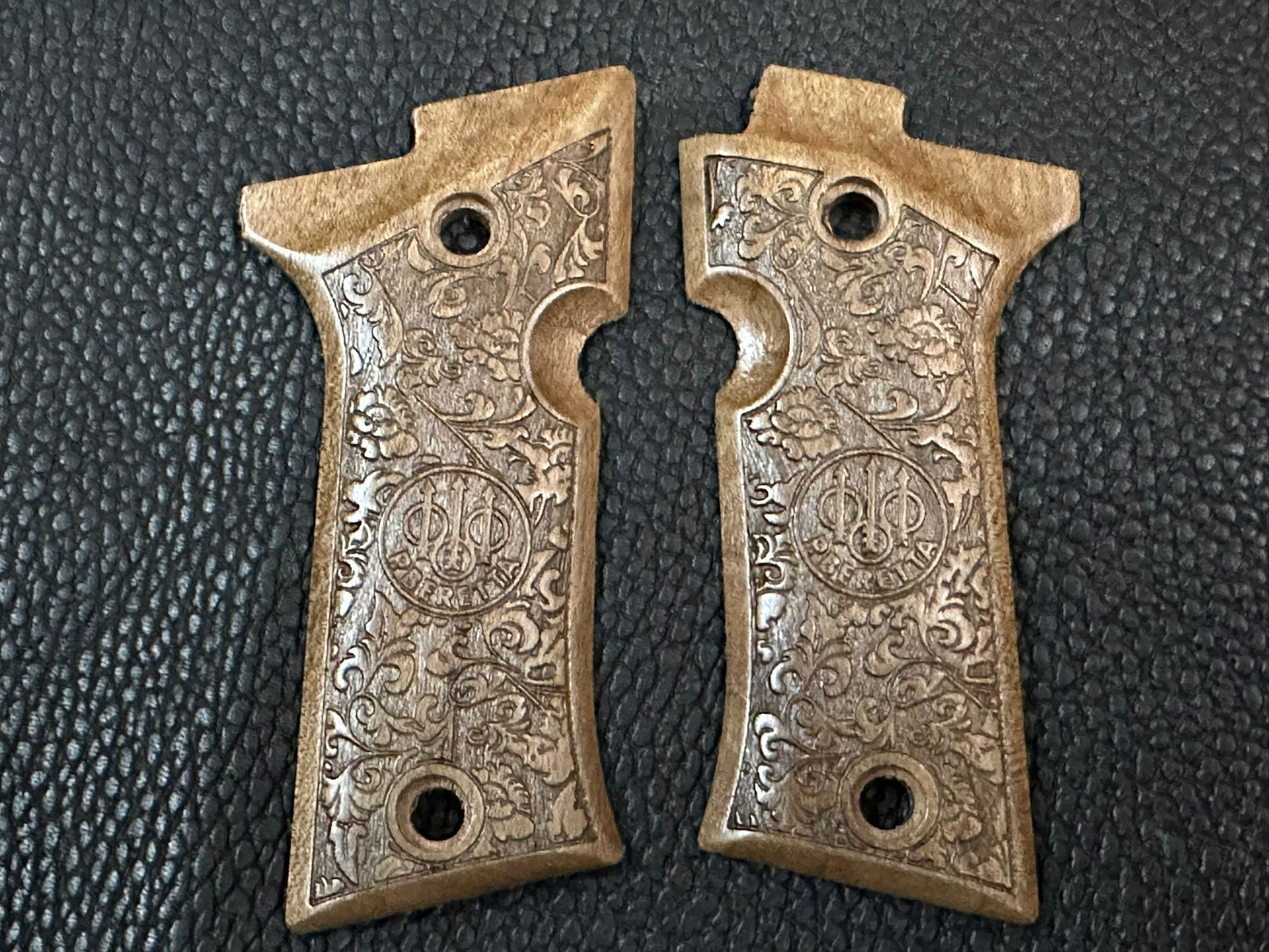 Beretta 80X Cheetah Grips - Premium Quality Turkish Walnut Wood - Floral Design