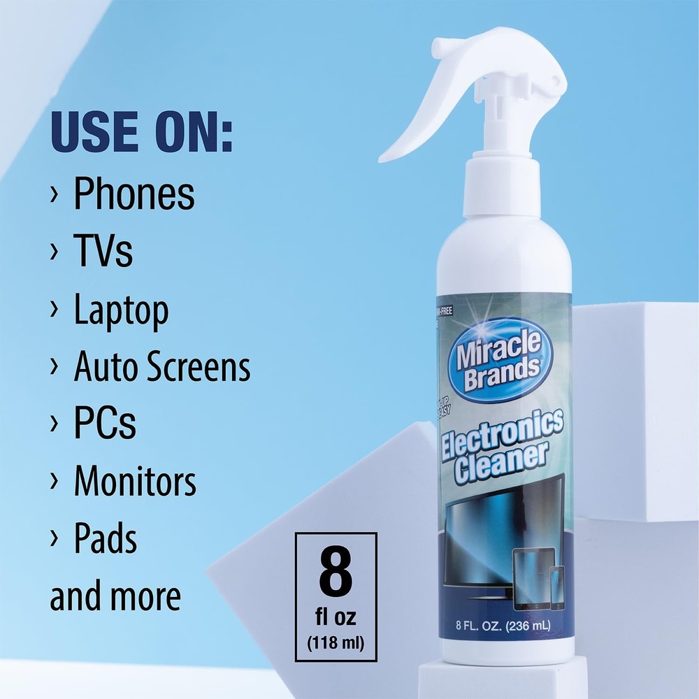 MiracleSpray for Electronics Cleaning, Safe Multisurface Cleaner for Any TV, ...